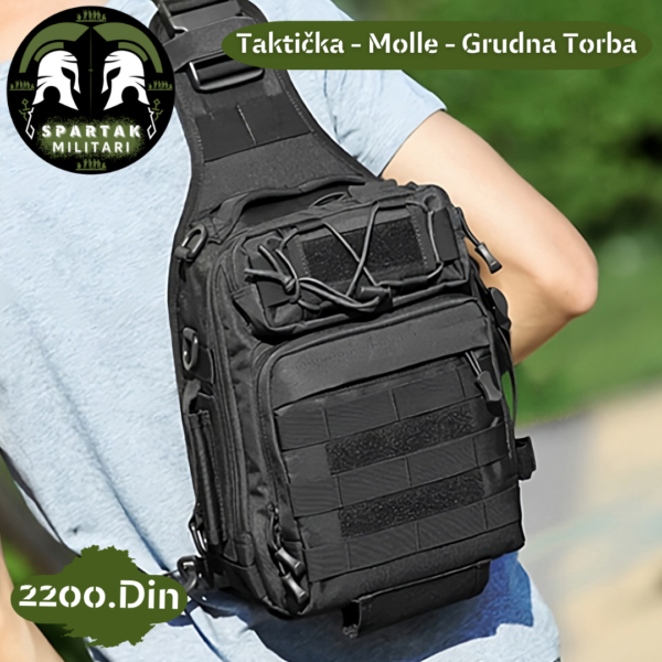 Taktička - Molle - Grudna Torba - Crna