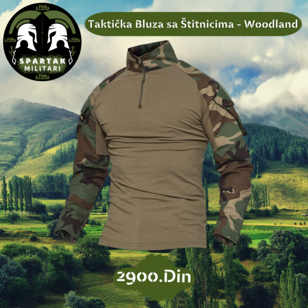 Taktička Bluza sa Štitnicima - Woodland