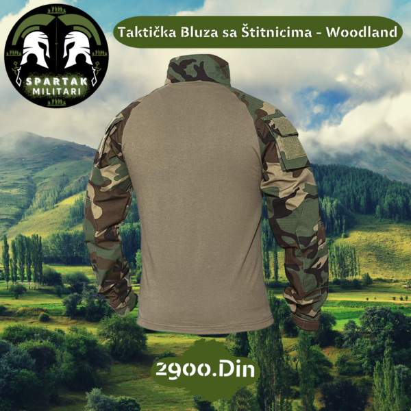 Taktička Bluza sa Štitnicima - Woodland - Image 3