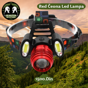 Red čeona LED lampa izbliza, bočni pogled