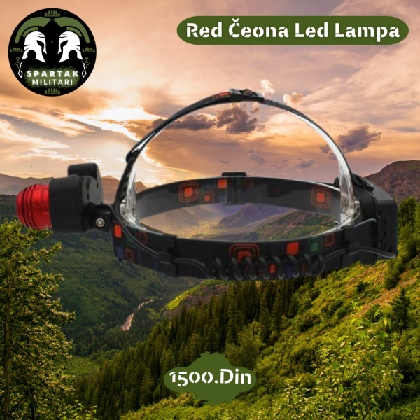 Pogled sa strane na Red čeonu LED lampu