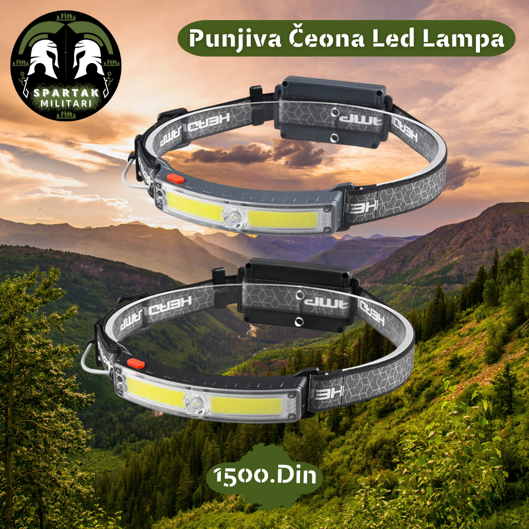 Dve punjive čeone LED lampe u prirodi