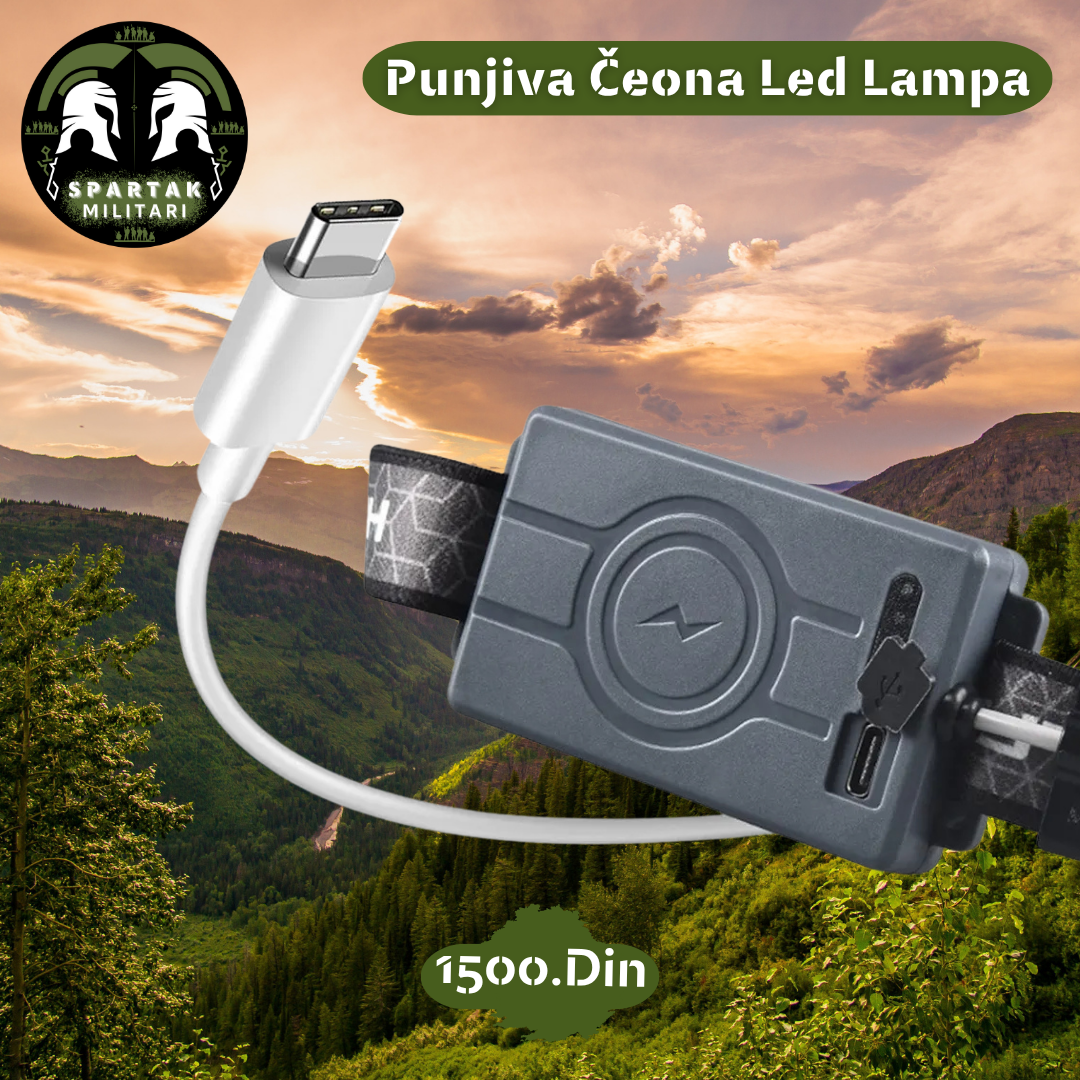 USB-C punjenje punjive čeone lampe