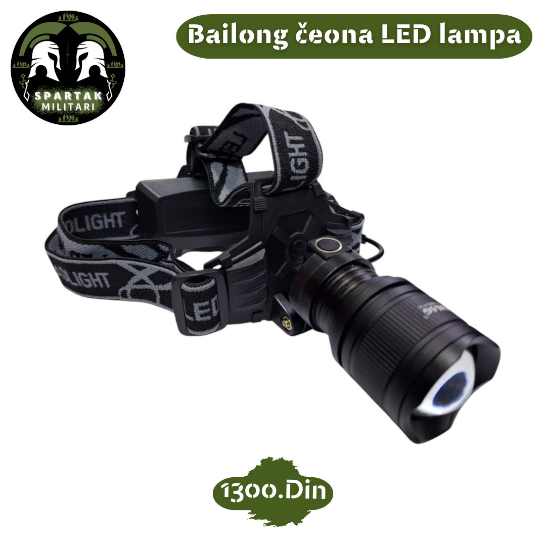Bailong čeona LED lampa sa trakom za glavu i snažnim LED osvetljenjem.