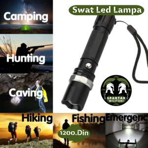 Swat LED lampa sa prikazom upotrebe za kampovanje, lov, pećinarenje, planinarenje i hitne slučajeve
