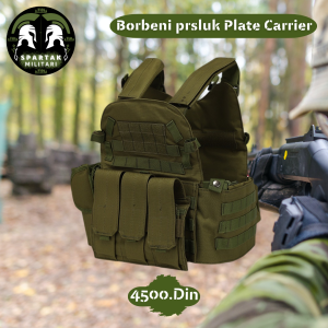 Taktički borbeni prsluk s prednje strane sa tri torbice